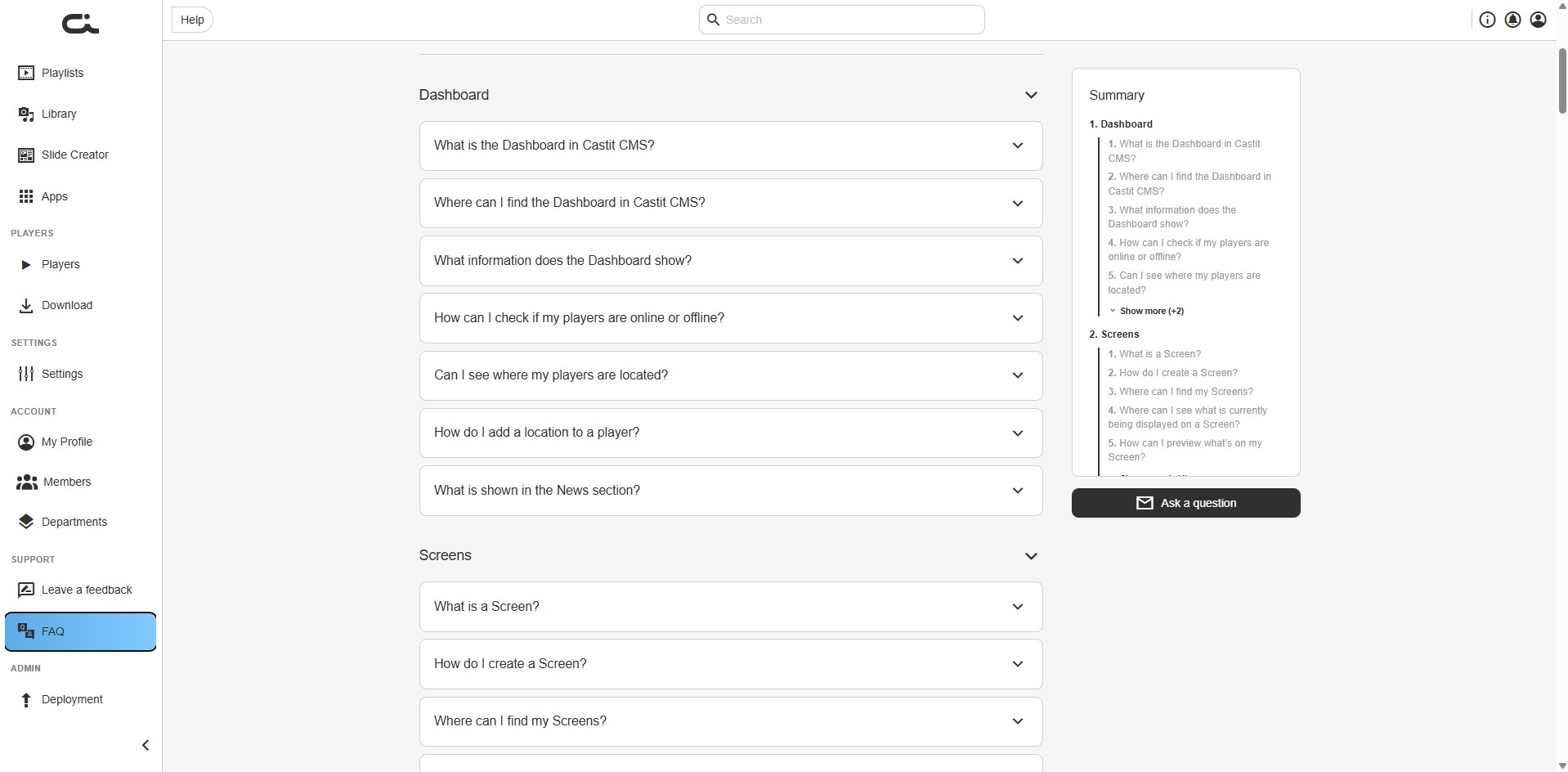 FAQ Sections