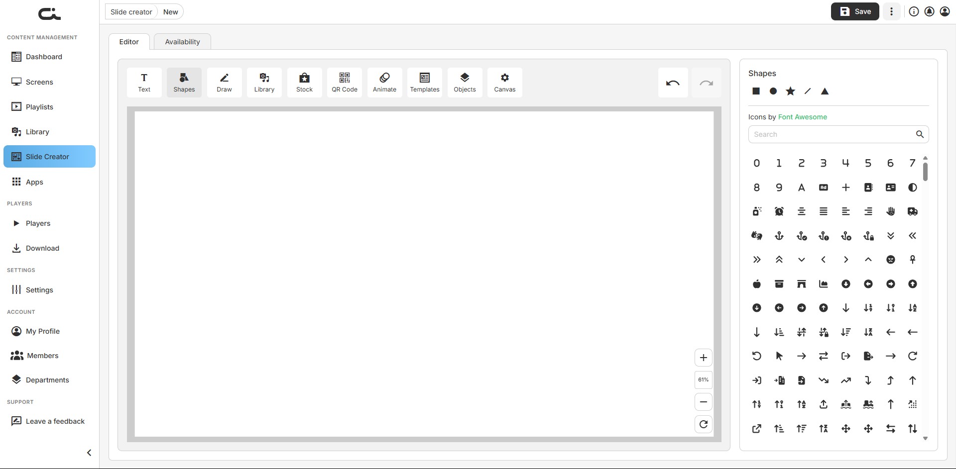 Shapes Tool