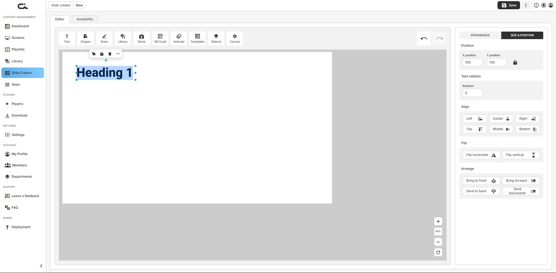 Text Size & Position